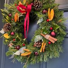 Winter Ember Christmas Door Wreath 